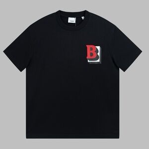 EUC Men’s Oversized Burberry 3D Logo Print Tee 100% Cotton In Black/White/Red